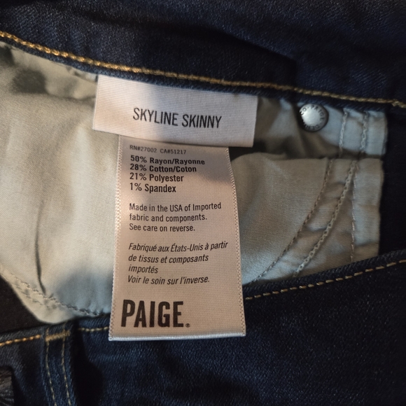 Paige Women's Skyline Skinny Dark Wash Jeans Size 31 - Picture 5 of 8